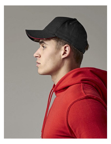 BEE-B825C-EarthAware® Classic Organic Cotton 5 Panel Cap - Sandwich Peak 2